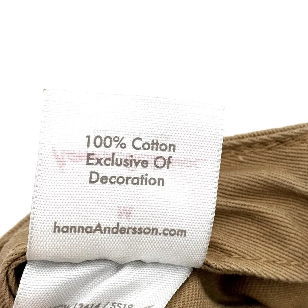 Hanna Andersson Pizza Print Camp Hat Kids Adjustable Tan Cotton Baseball Cap